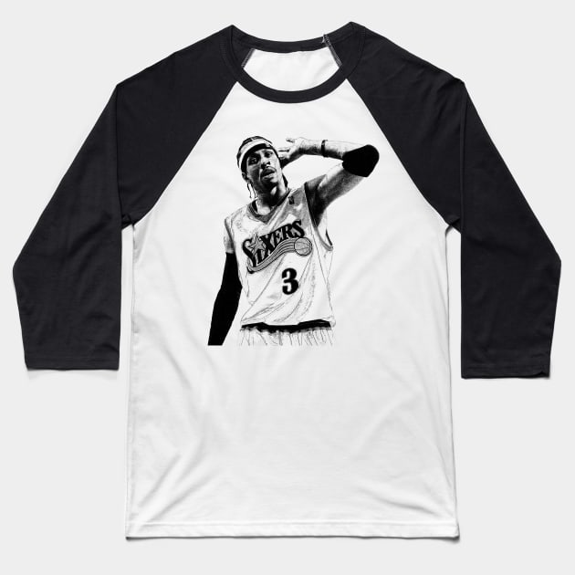 The Answer - Allen Iverson Baseball T-Shirt by tykler